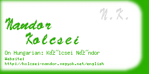 nandor kolcsei business card